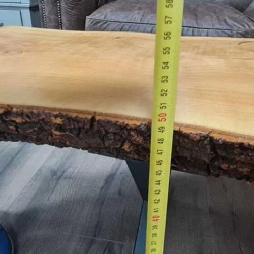 Coffee table made of wood and metal legs new, handmade