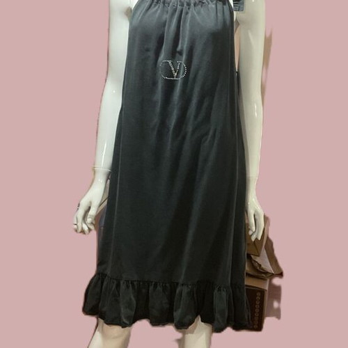 Vstyle dress midi anthracite with rhinestone logo, like new