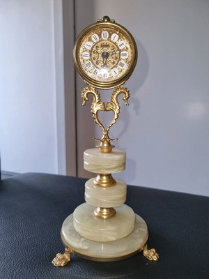 Goldbühl Table Clock used, analog, West Germany 1960-1968