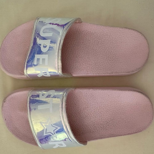 Super Star flip flops size 31 like new, pink and silver
