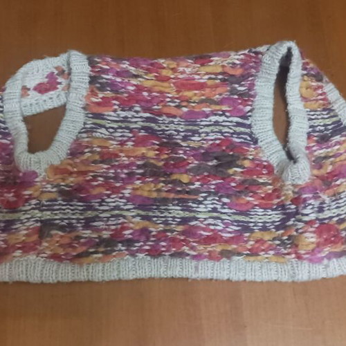 Knitted sleeveless vest for girl like new, multicolor, size 134 cm