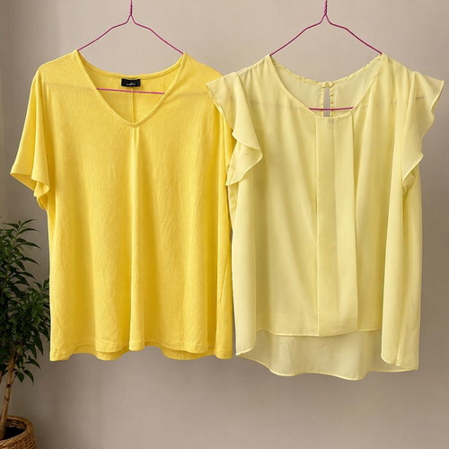 Two yellow blouses like new, size M