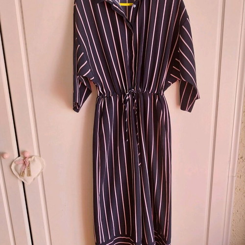 Monki one-piece spring jumpsuit like new, blue with pink stripes