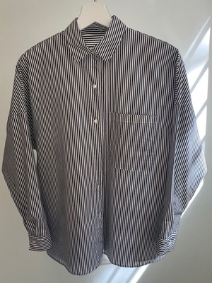 Striped shirt white-dark gray, loose fit, size S