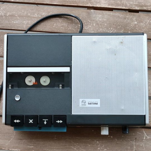 Philips cassette player used, 1968 model with small cassette