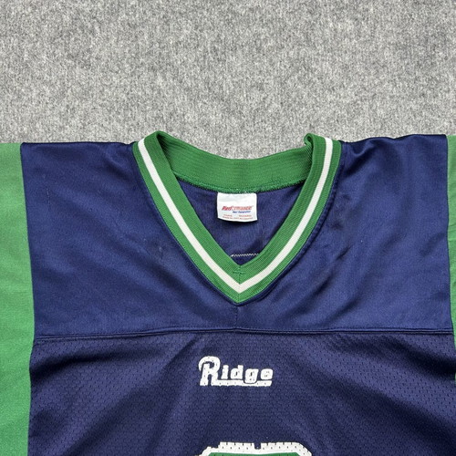 Vintage 90s Game Worn Canadian Football Jersey #8 Ridge Navy Green M used