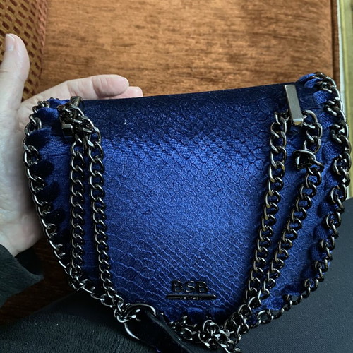 BSB women's bag new, blue with chain and clutch