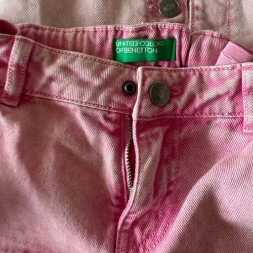 Benetton vintage pink denim set for girls, 12 years