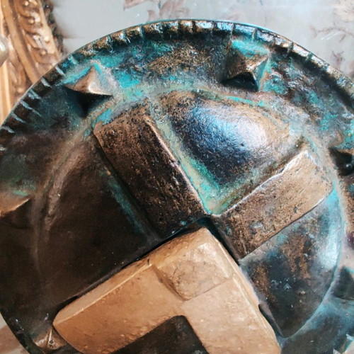Decorative bronze Spartan war shield used