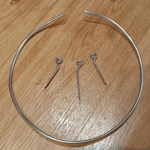 Silver Handmade Wire Necklace with 3 Removable Drop Elements