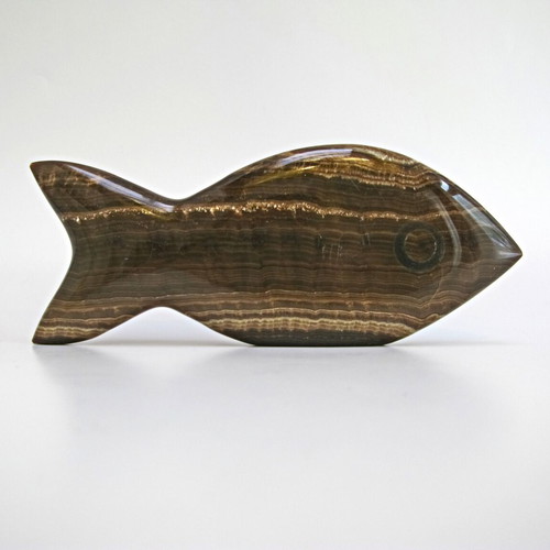 Polished mineral decorative table fish like new