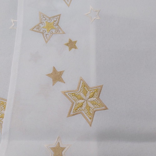 Christmas Table Runner White With Gold Stars 35×175cm