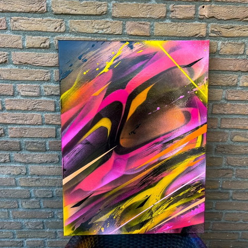 ‘EVERLASTING’ graffiti canvas made to order, abstract painting 58x78cm