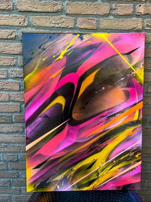 ‘EVERLASTING’ graffiti σε καμβά κατόπιν παραγγελίας, αφηρημένη ζωγραφική 58x78εκ