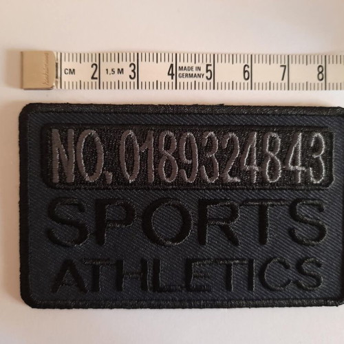 Blue Black iron-on patch new with some gray and black
