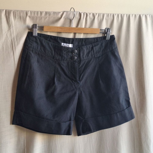 Mango Suit Black Linen Blend Tailored Shorts Small like new