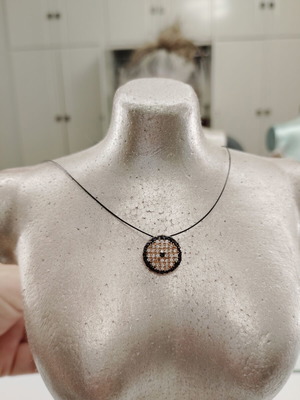 Necklace with Eye Pendant on Wire like new