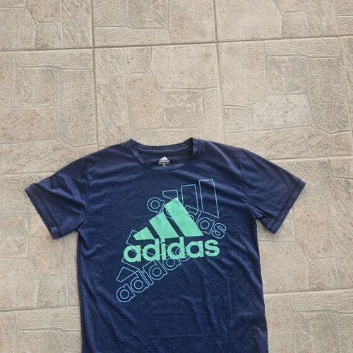 Adidas t shirt used, blue, size M