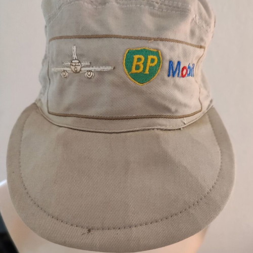 Vintage BP Mobil Aviation Promotional Cap used, 90s collectible