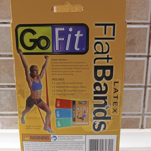 GoFit Latex Resistance Bands Set 3 pcs with Exercise Book new