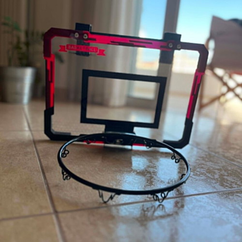 Indoor hanging basketball hoop with LED scoreboard for door