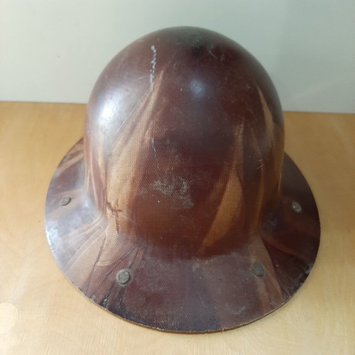 Firefighter helmet used, 1950-70s Eastern Bloc Skullgard full brim