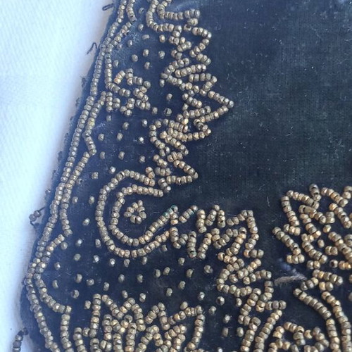 Velvet pouch used with antique beads collectible