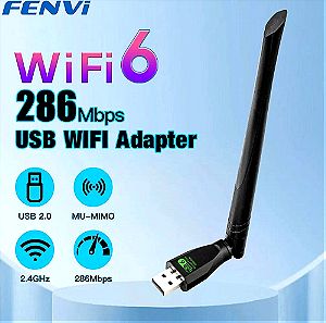 FENVI WIFI 6 Ασύρματος USB Αντάπτορας AX286, 2,4 GHz 802.11AX για φορητό υπολογιστή Windows 10 11
