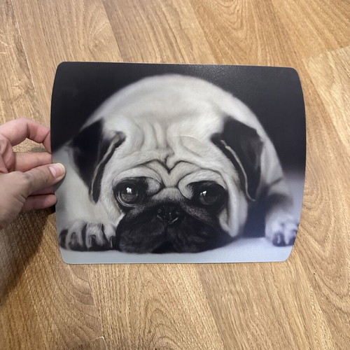 Mousepad with Pug, black and white