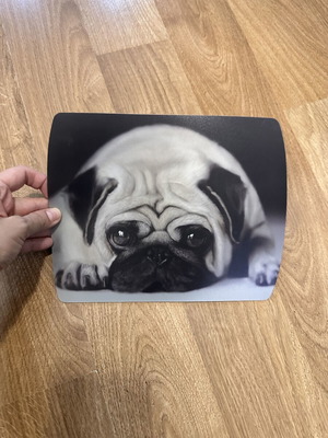 Mousepad with Pug, black and white