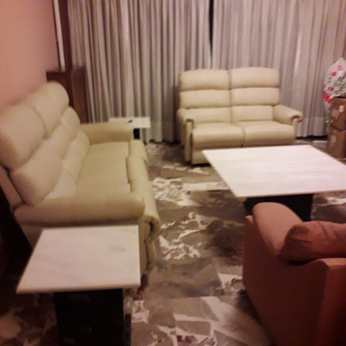 Leather sofas like new light beige