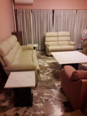 Leather sofas like new light beige