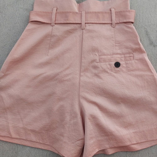 Mango Suit pink high-waisted shorts with belt like new