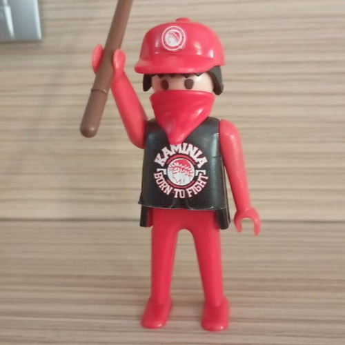 Playmobil Olympiacos Fan Figure like new with team flag