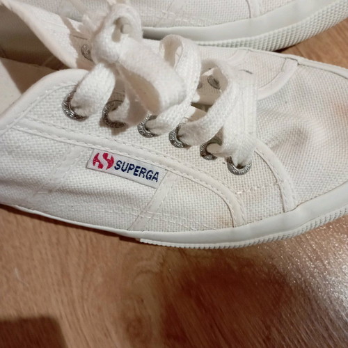 Superga classic white athletic shoes used, size 38