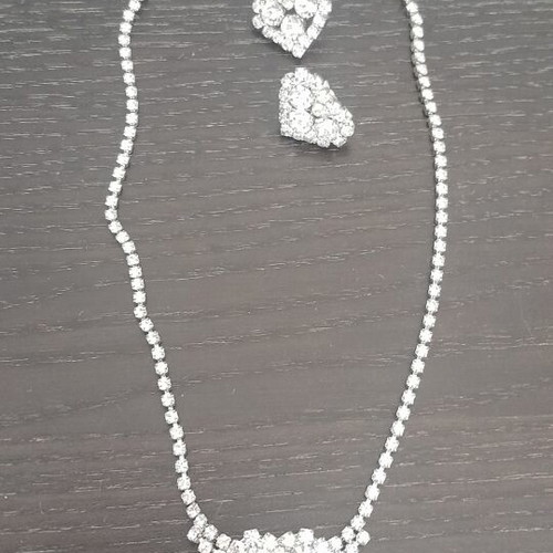Bridal jewelry set necklace and earrings 90s