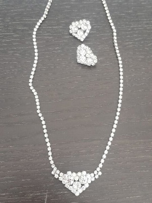 Bridal jewelry set necklace and earrings 90s