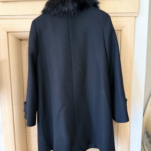 Zara coat 75% wool with removable fur like new, size S