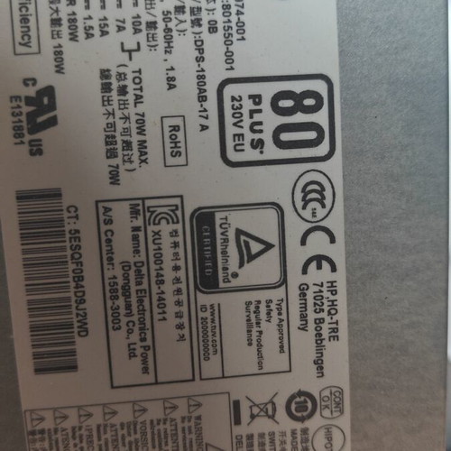 HP DPS-180AB-17A power supply used for Pavilion and ProDesk