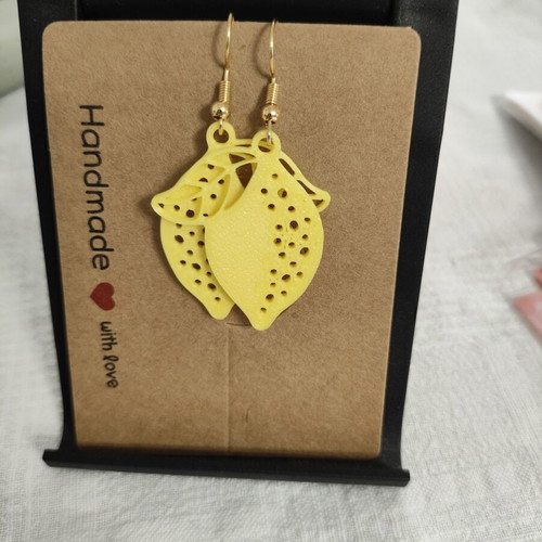 Simple Lemon 3D printing earrings made to order