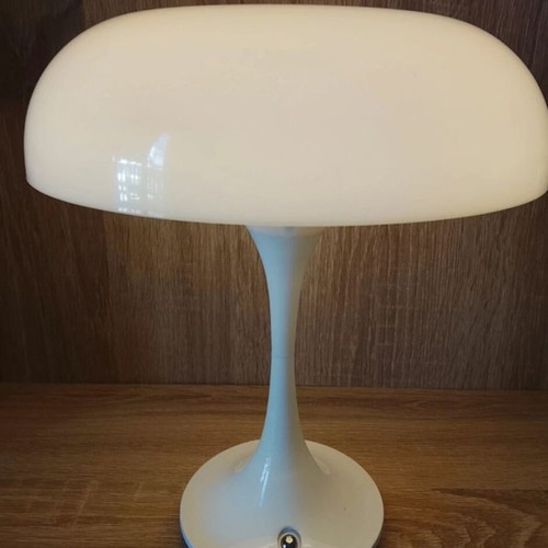 White mushroom lamp new, height 24 cm