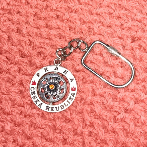 Keychain from Prague like new, metal, silver color