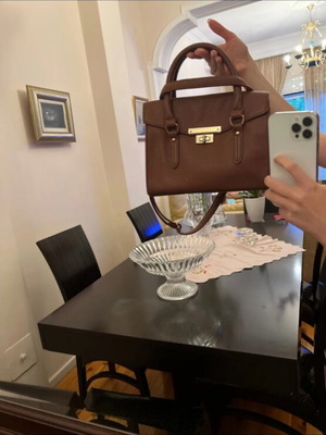 Handbag with strap used, brown