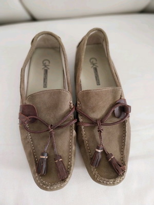 Gianna Kazakou suede moccasins like new, soft and barely worn