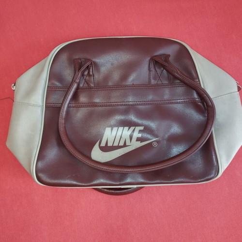 Nike vintage leather shoulder bag 90's used, multicolor