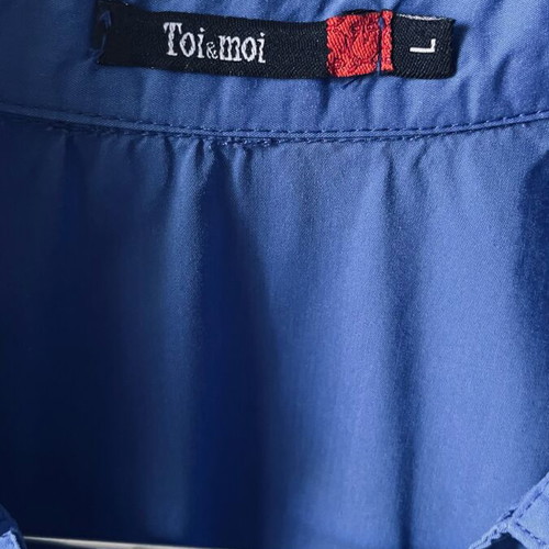 Toi&Moi short-sleeve cotton shirt blue size M like new