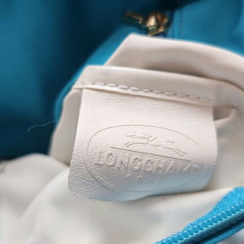 Longchamp handbag used, brown and turquoise
