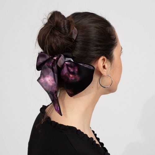 Bubbles ribbon new, pink and purple, crepe satin silk