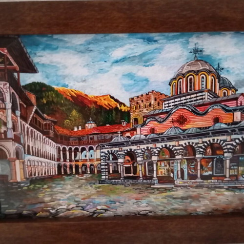 Painting new with image of Rila Monastery
