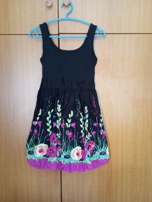 Black dress with flowers Angel Eye like new
